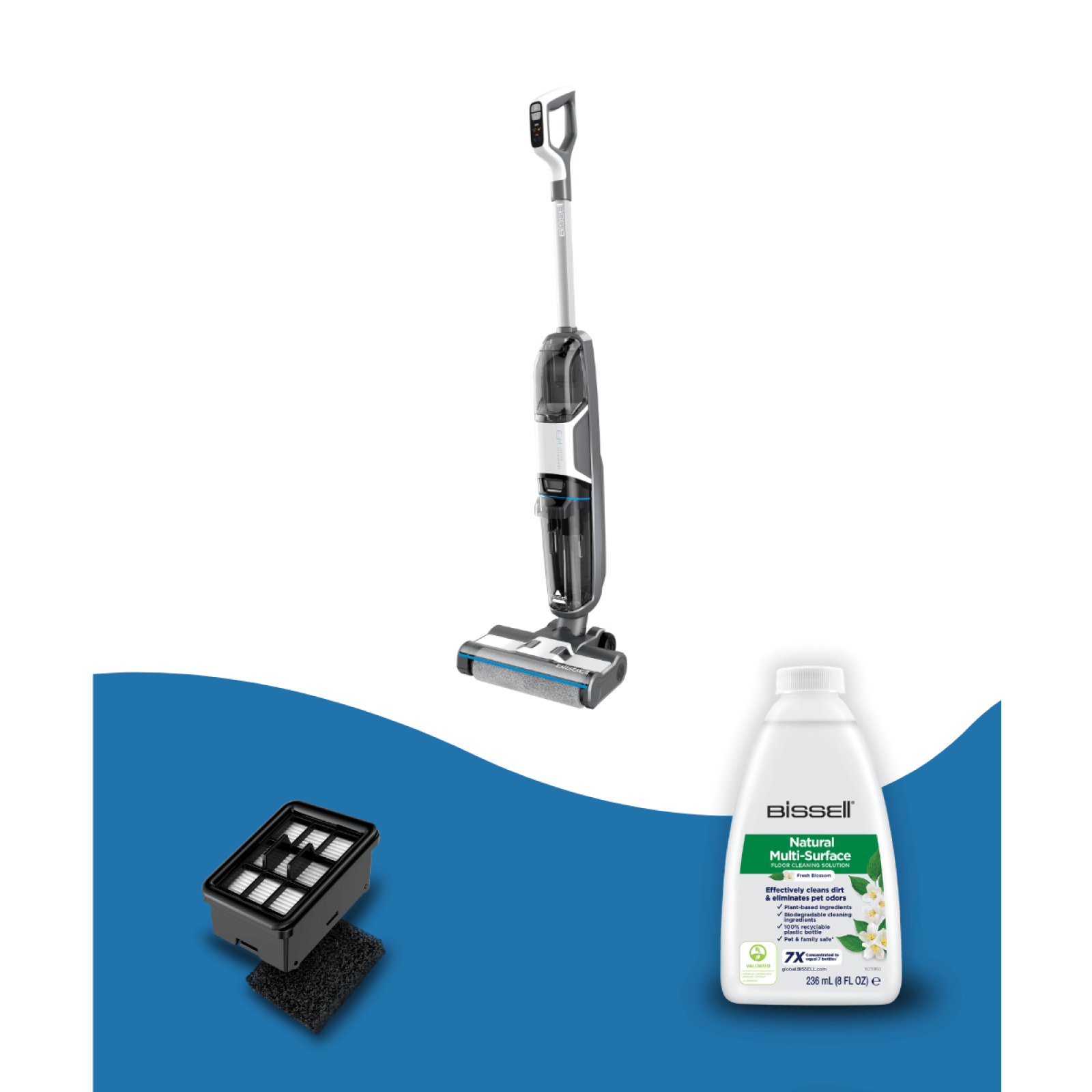 BISSEL CrossWave HF3 Cordless Select Yüksek Vakumlu Kablosuz Sert Zemin Süpürme ve Silme Makinesi